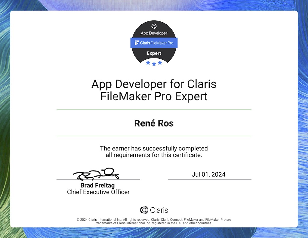 FileMaker Certified Developer